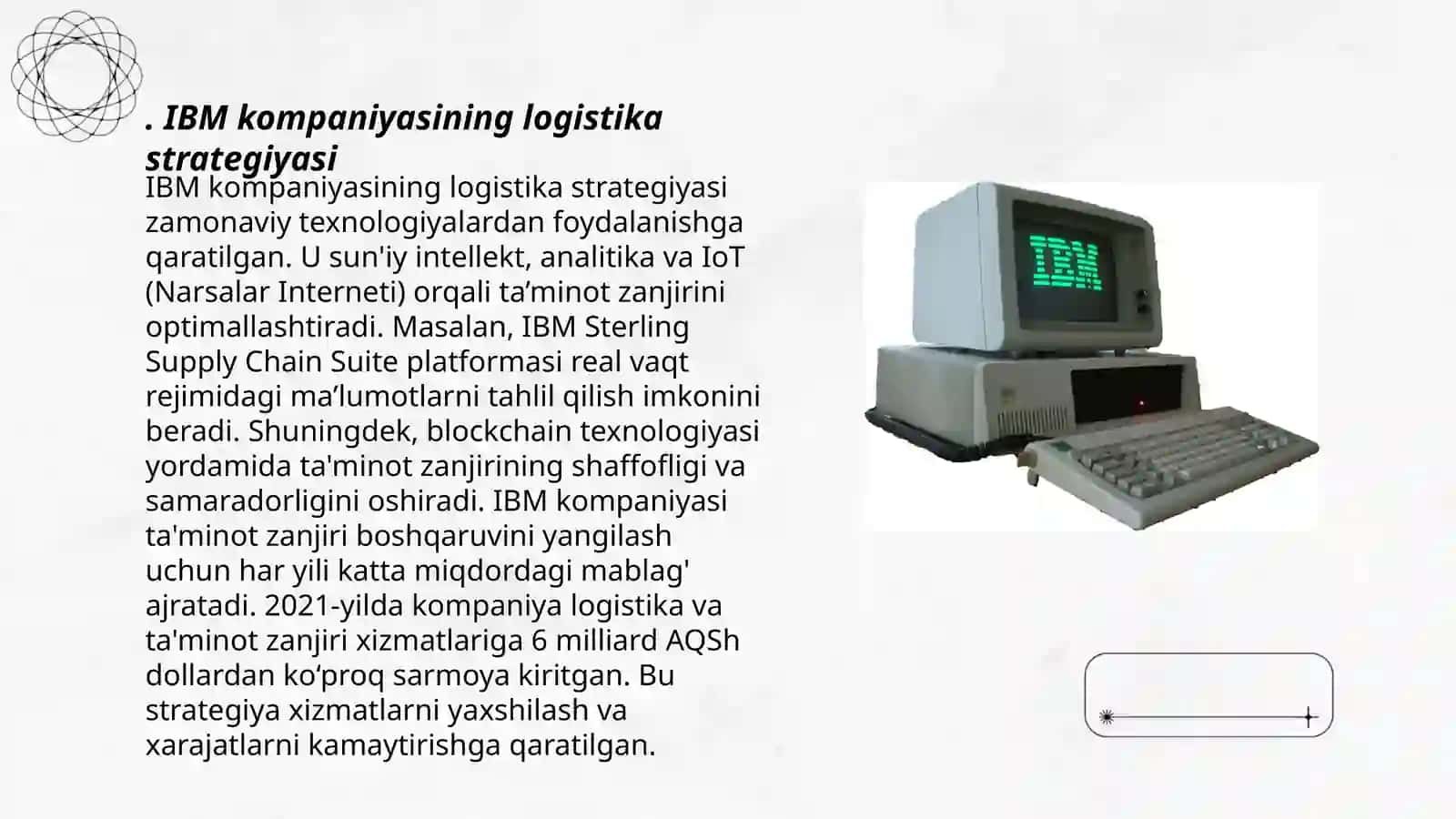 IBM kompaniyasining logistika strategiyasi 3