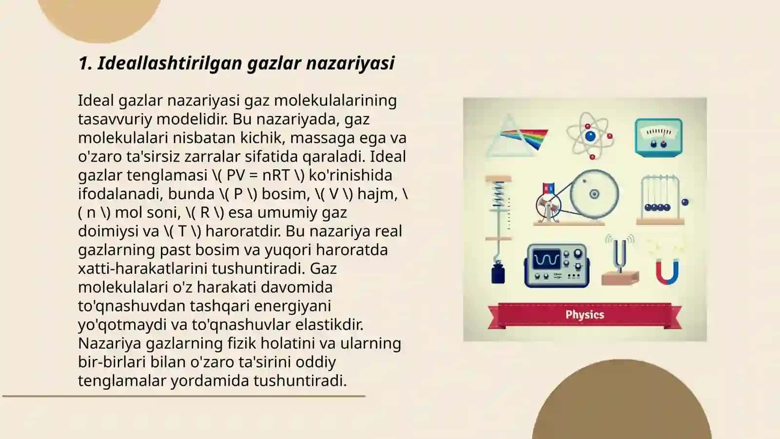 Malekulyar fizika va statistik fizika asoslari 3
