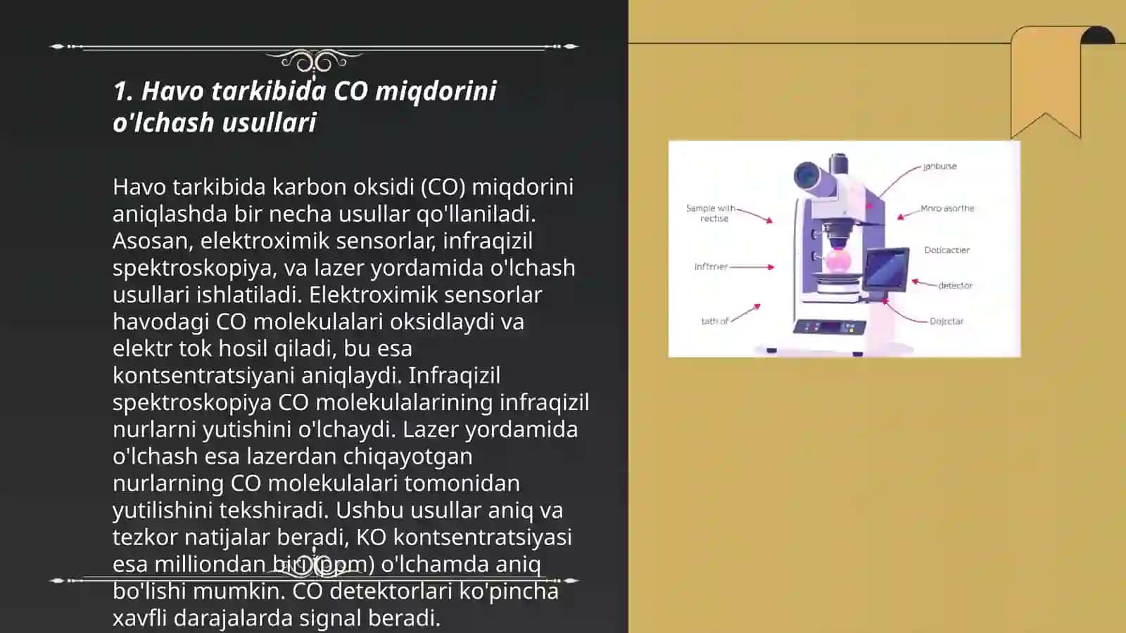 Havo tarkibida CO miqdorini o'lchash usullari 3