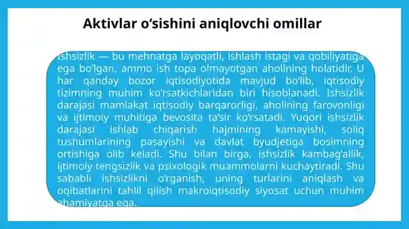 Ishsizlik turlari va ularning makroiqtisodiy oqibatlari 3