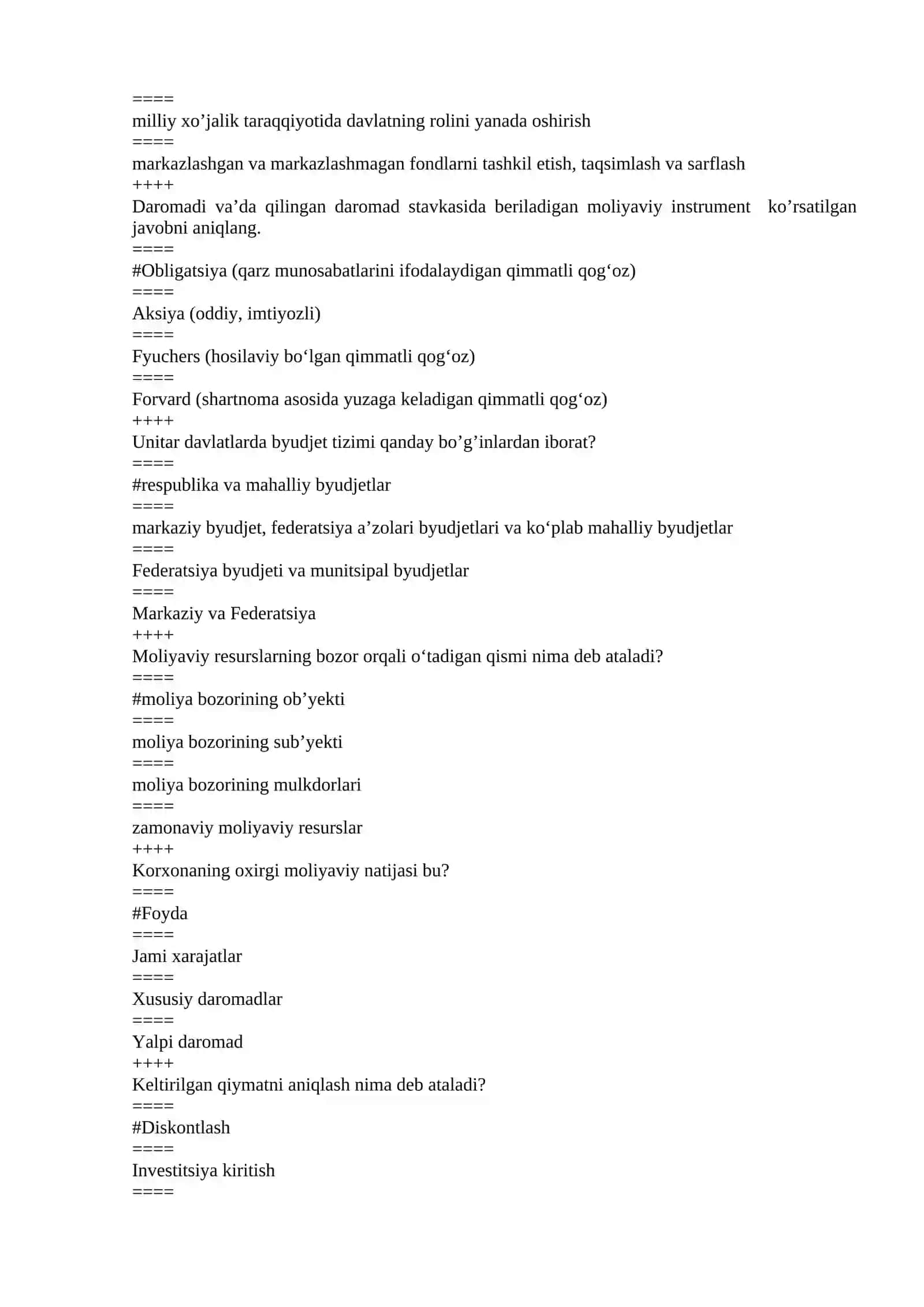 Zamonaviy sharoitda moliya deganda nima tushuniladi? 3