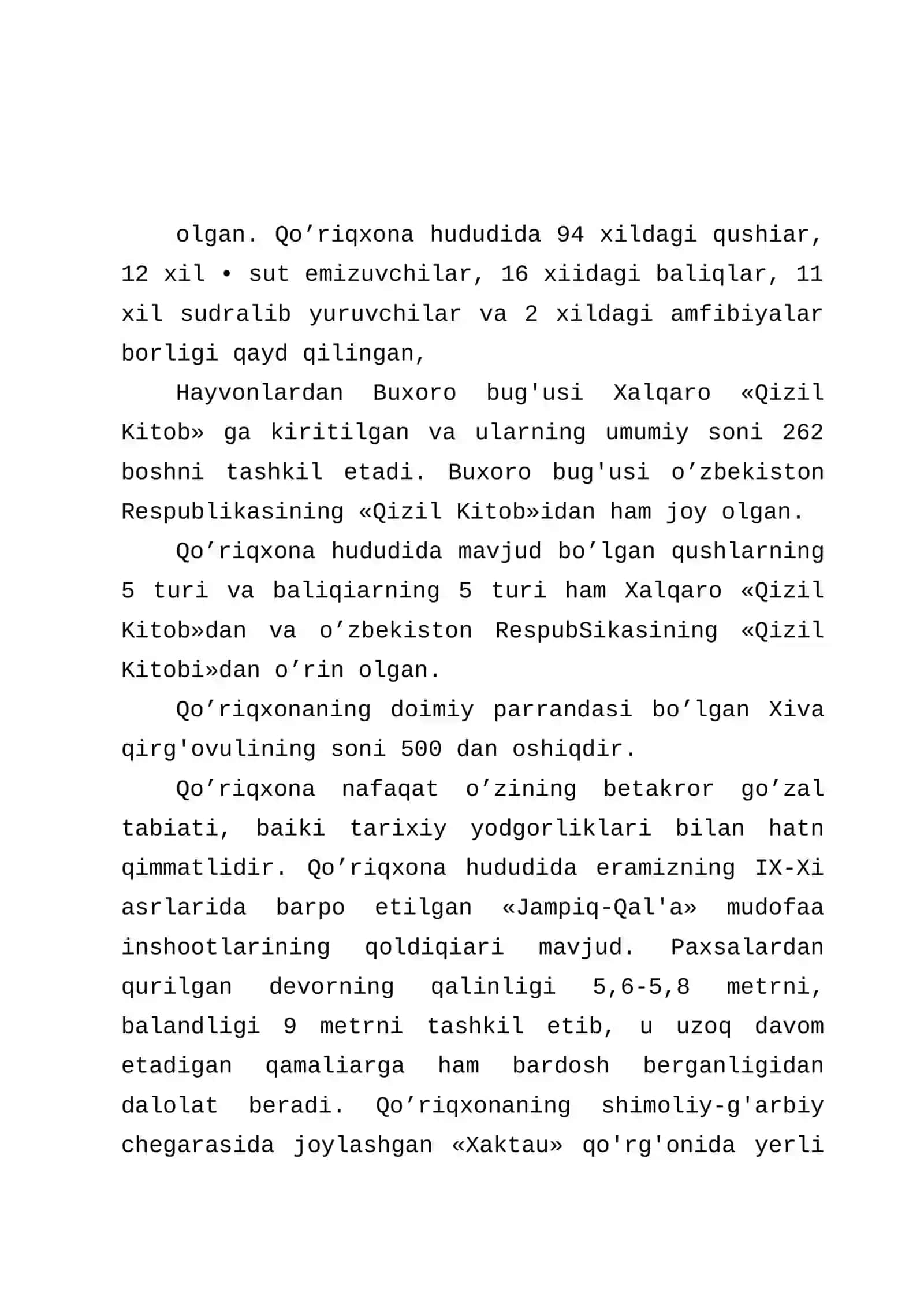ALOHIDA MUHOFAZA QILINADIGAN HUDUDLAR VA QO’RIQXONALAR 3