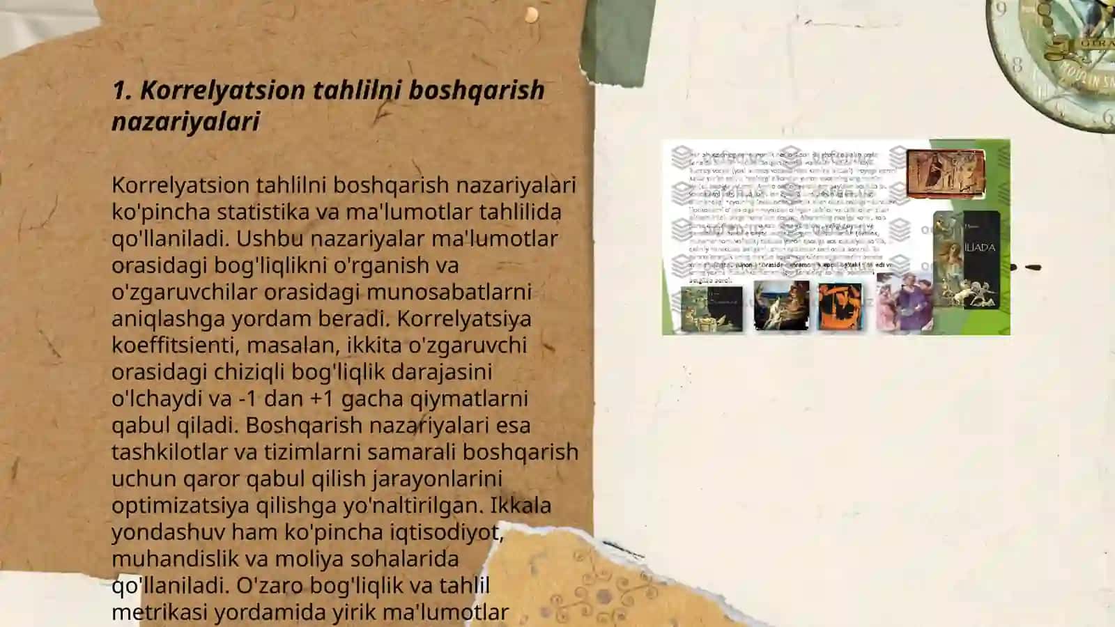 Korrelyatsion tahlilni boshqarish nazariyalari 3