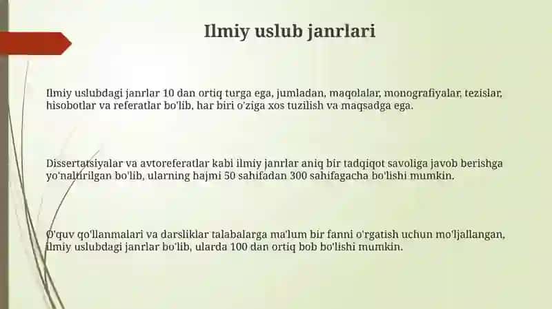 Ilmiy uslub janrlari 3