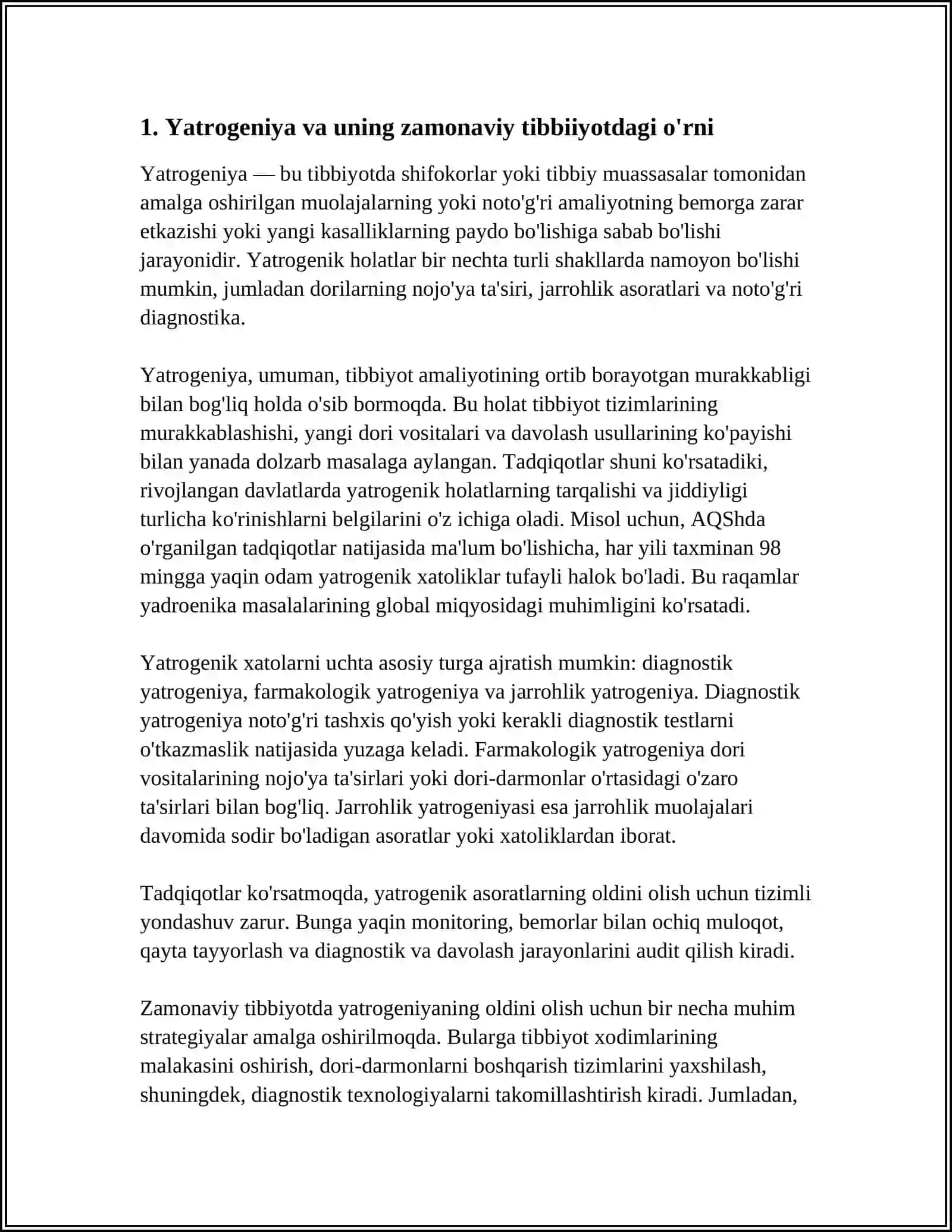 XOZIRGI ZAMON TIBBIYOTIDA YATROGENIYA MUAMMOLARI 3