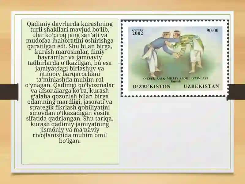 Qadriyatimiz hisoblangan kurash tarixi va uning o‘rni 3