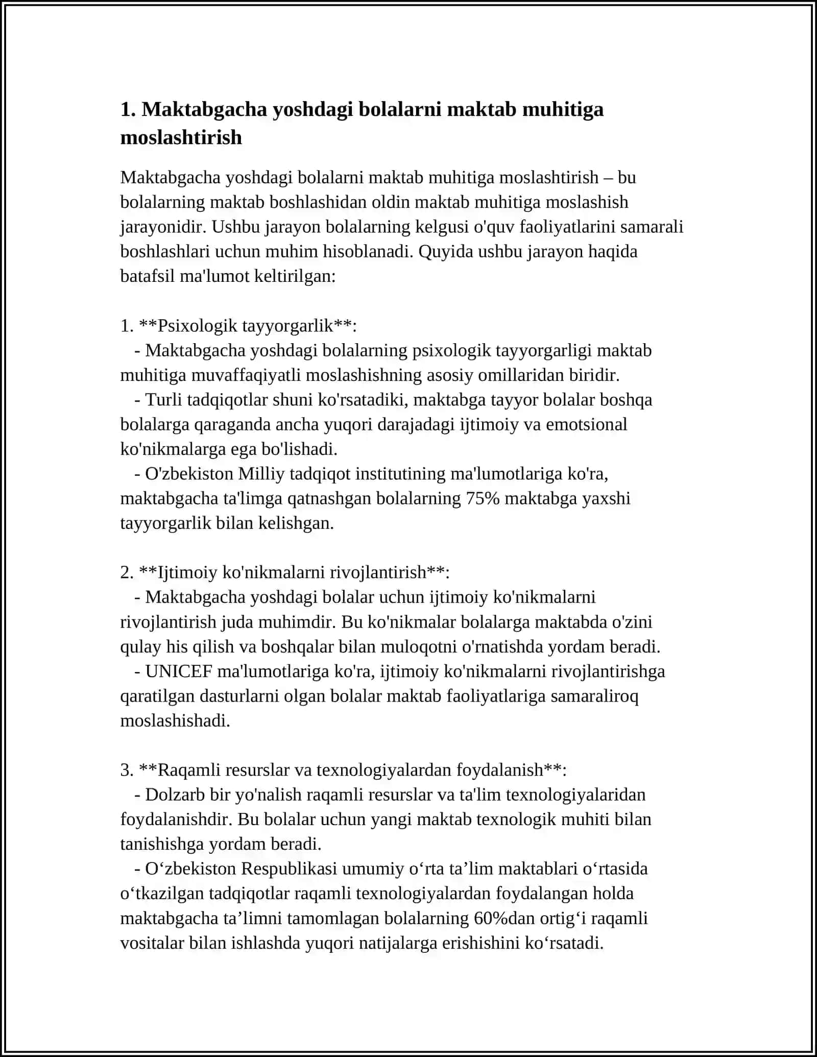 MAKTABGACHA YOSHIDAGI BOLALARNI MAKTAB TA‘LIMIGA TAYYORLASH NAZARIYASI 3