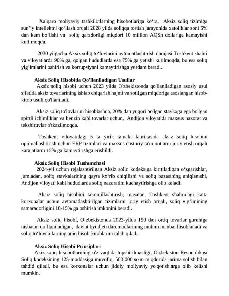 Aksiz Soliq Hisobini Takomillashtirish Yo'llari 3
