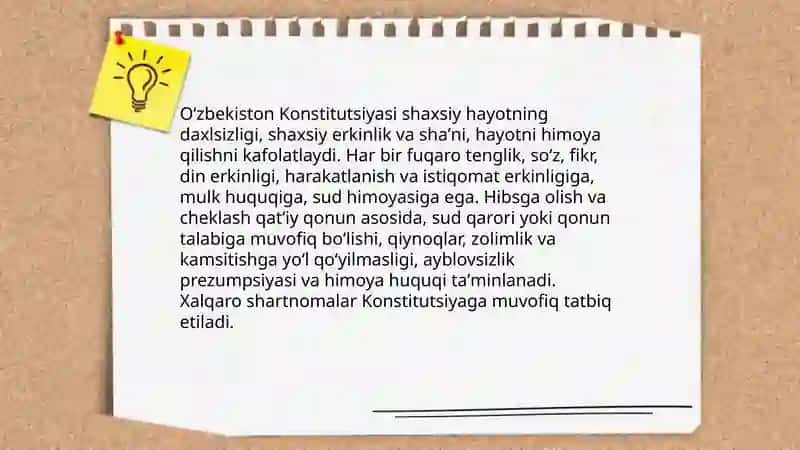 Oʻzbekiston Respublikasida Shaxsiy Huquq va Erkinliklarining Kafolotlanishi 3