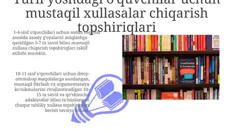 Ona tili va o'qish savodxonligi darslarida mustaqil umumlashtiruvchi darslarni tashkil etish 3