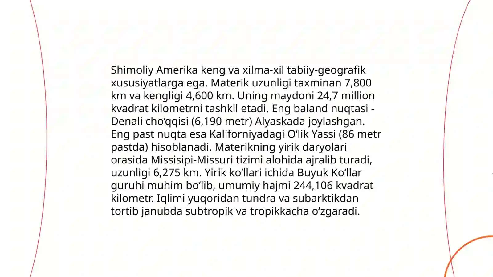 Shimoli amerika tabiy geografik rayonlari, rayonlariga qiyosiy tavsif 3