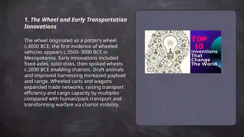The Wheel and Early Transportation Innovations 3