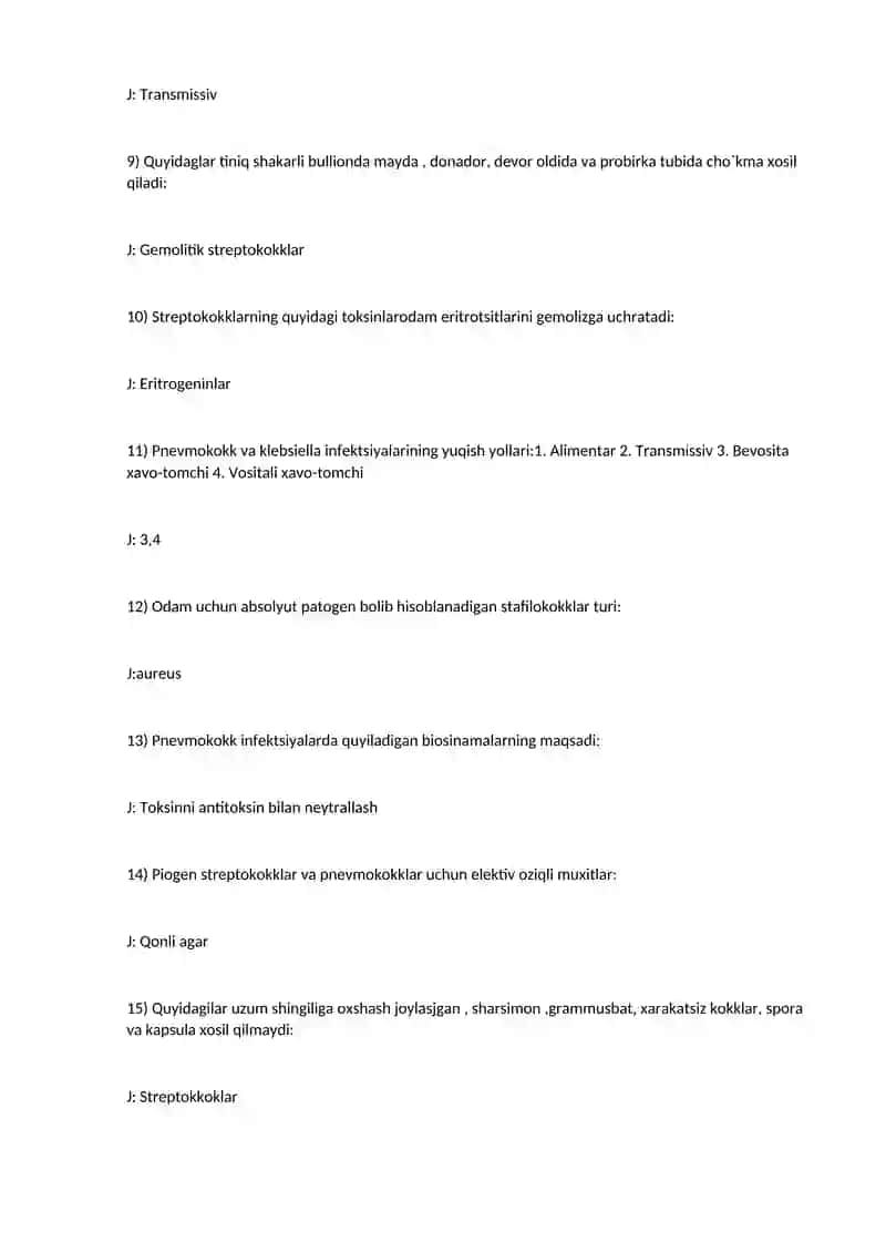 Gepatit, zamburug'lar va stafilakokklar bo'yicha savol-javoblar 3