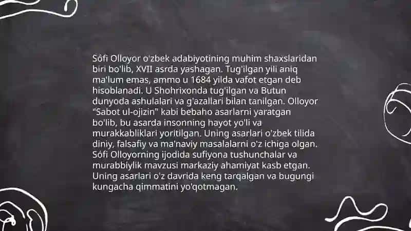 Sófi Olloyorning ilmiy adabiy merosi 3