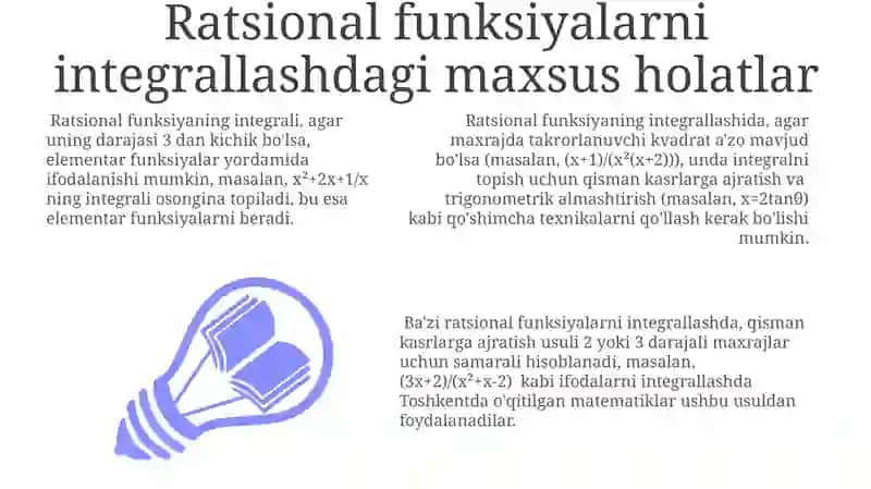Ratsional Funksiyalarni Integrallashga oid Misollar 3