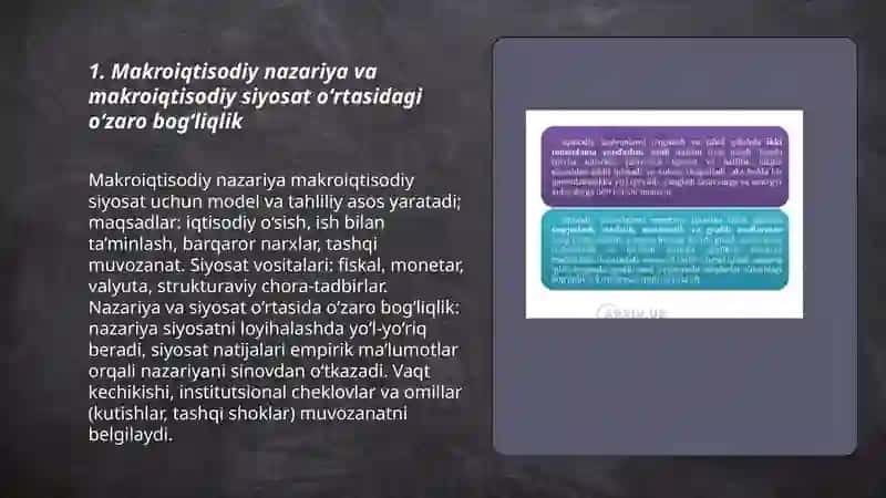 Iqtisodiyot nazariyasi va iqtisodiy siyosat oʻrtasidagi oʻzaro bogʻliqlik 3