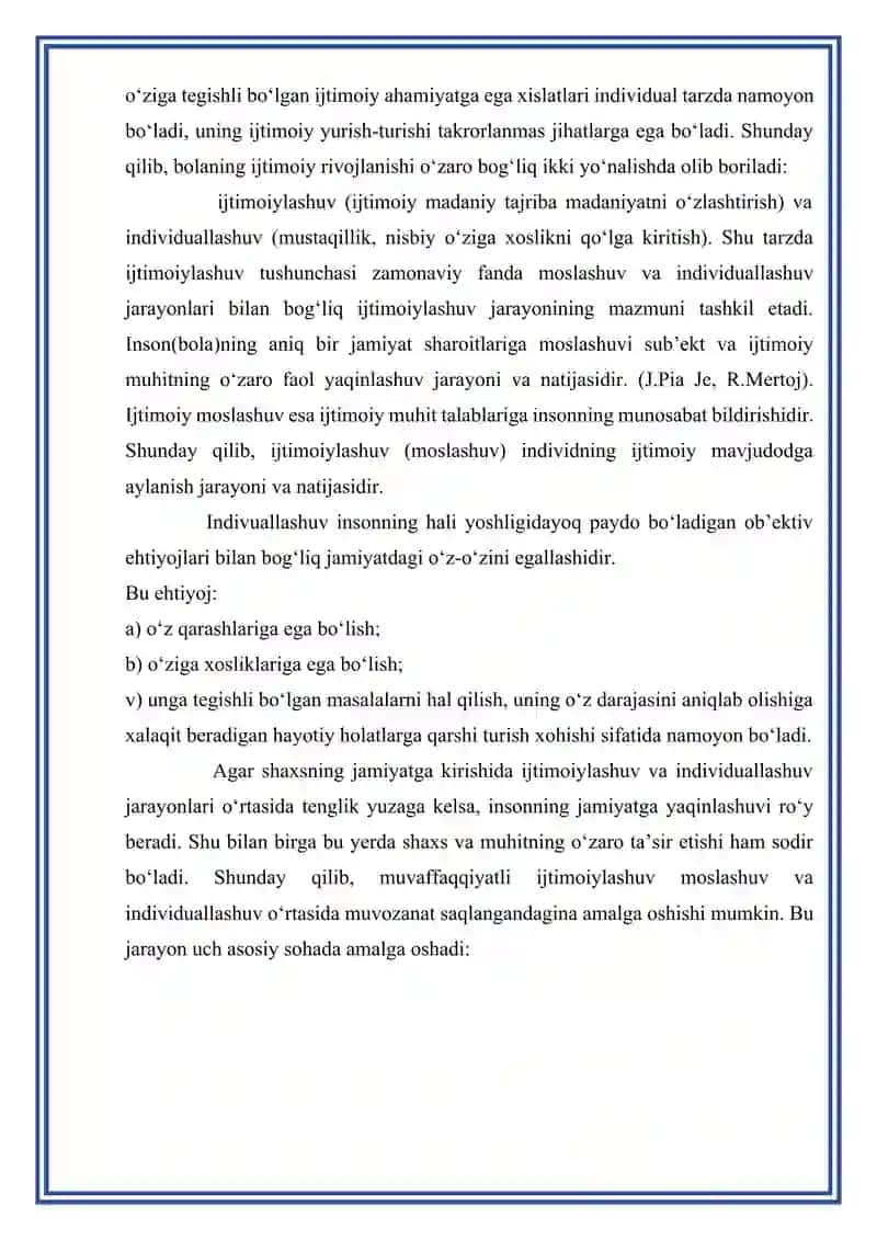 BOLALIK-INSONNING IJTIMOIY HAYOT ME’YORLARINI EGALLAY BOSHLASH DAVRI 3