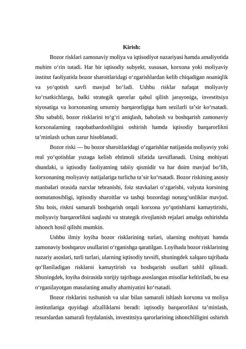Bozor risklarining turlari va mohiyati 3