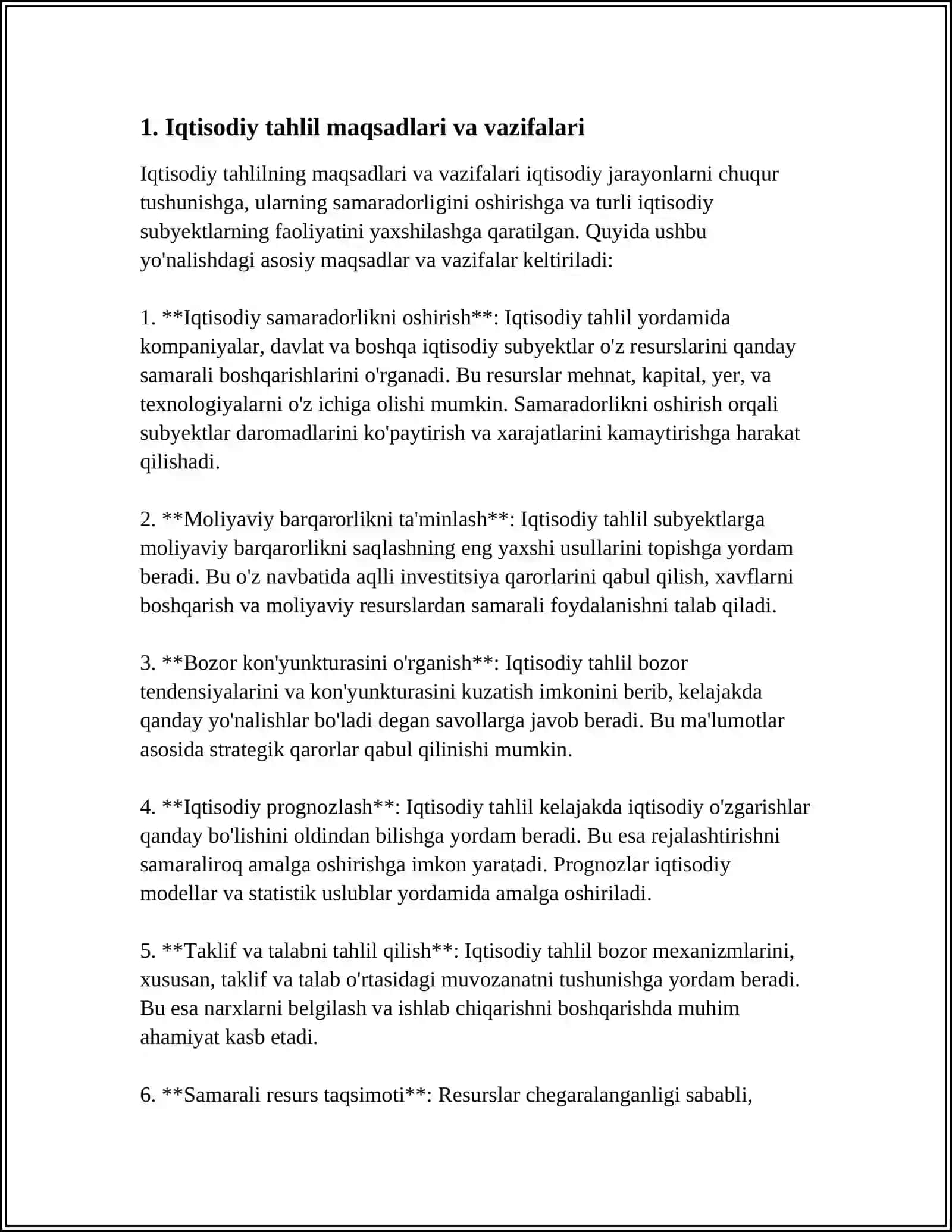 IQTISODIYOT SUBYEKTLARIDA TAHLIL ISHLARINI TASHKIL QILISH VA UNING BOSQICHLARI 3