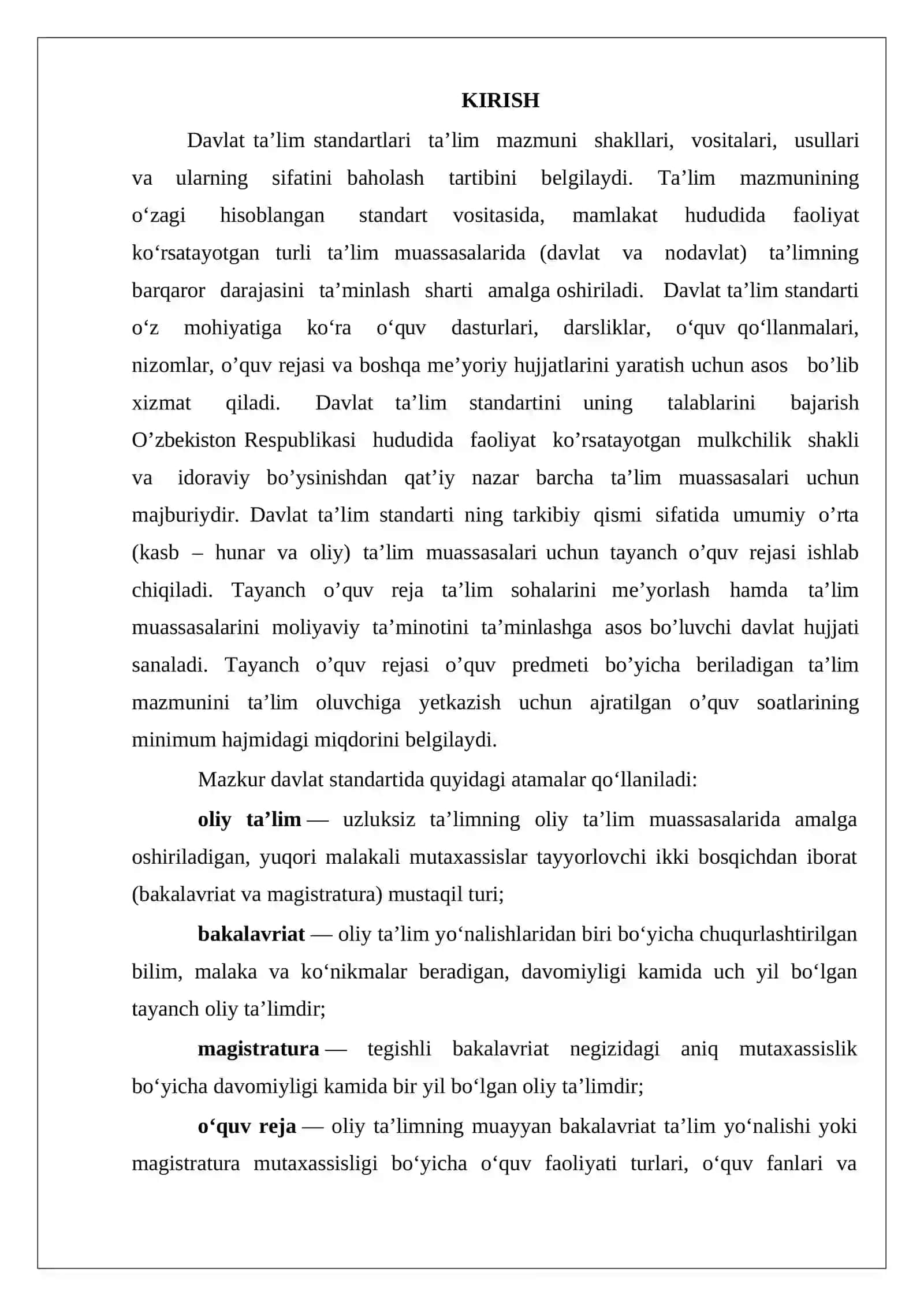 REFERAT Davlat ta'lim standartlari mazmuni 3