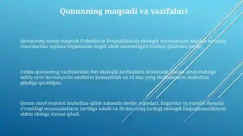 O‘zbekiston Respublikasiningtabiatni muhofaza qilish to‘g‘risidagi qonun 3