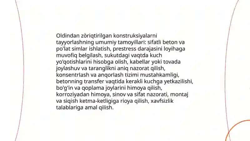 Oldindan zòriqtirilgan konstruksiyalarni tayyorlash usullari 3