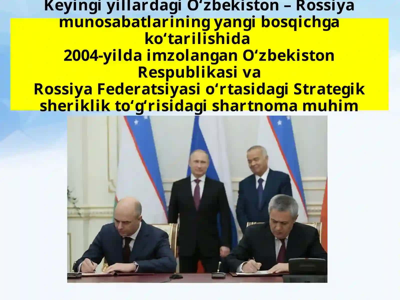 O‘zbekiston Respublikasining Rossiya, Xitoy va AQSh bilan o‘zaro munosabatlari 3
