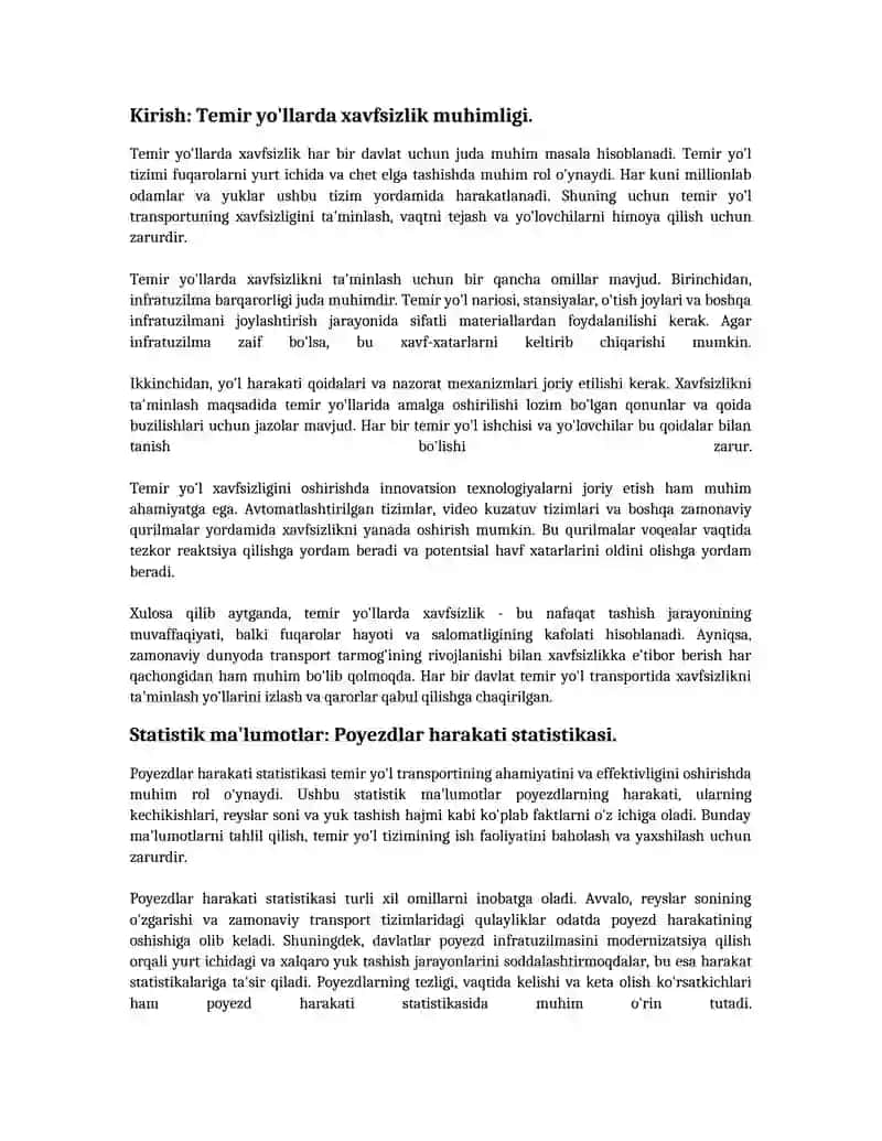 Temir yo'llarda harakatlanish xavfsizligi ko'rsatkichlari 3