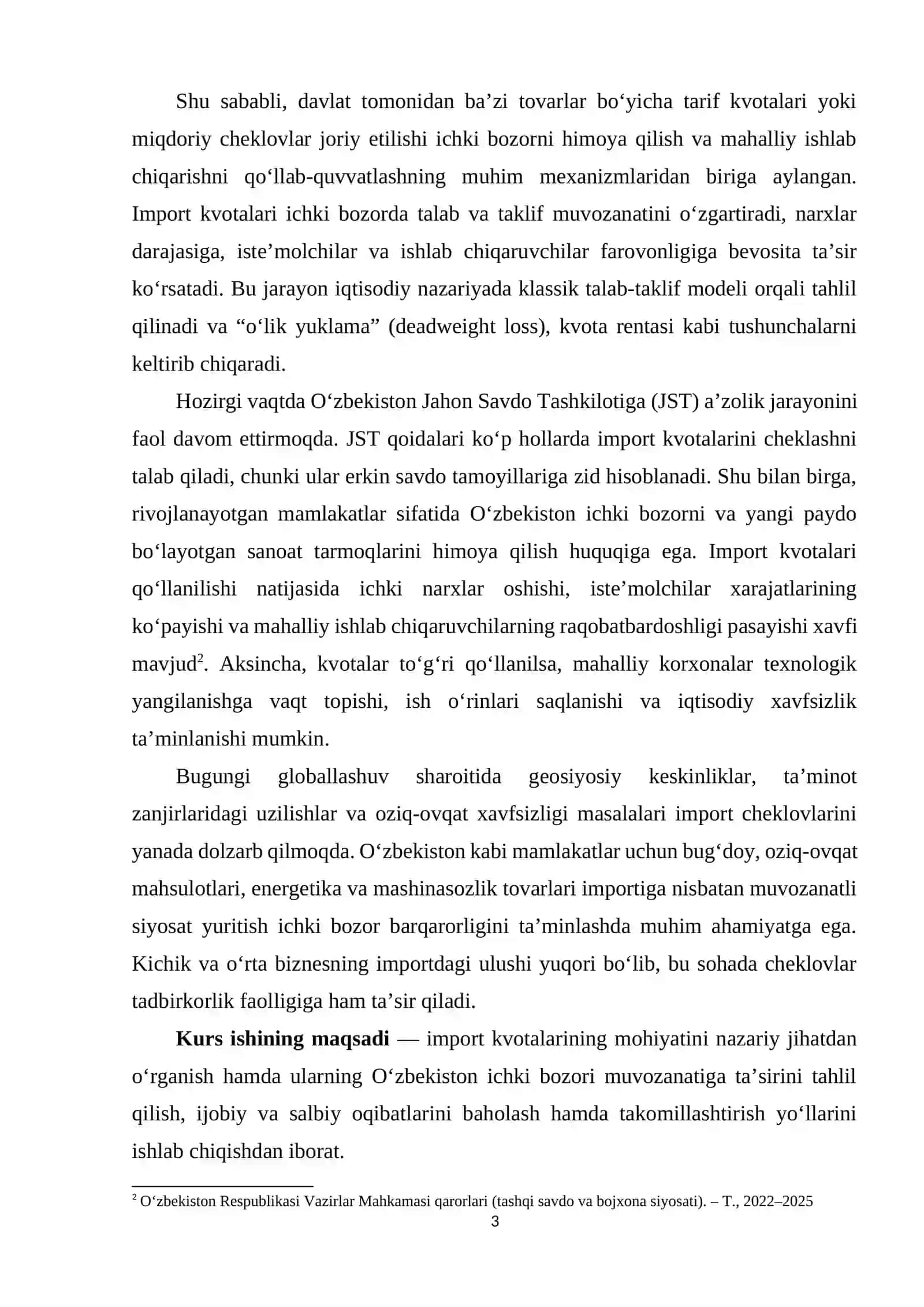 IMPORT KVOTALARINING NAZARIY ASOSLARI VA TURLARI 3