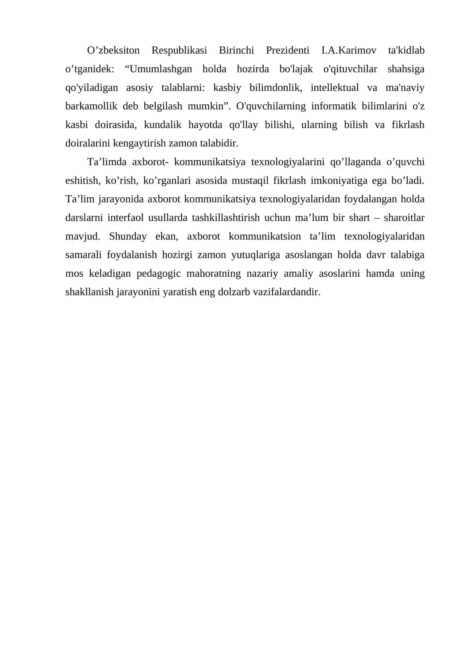 Informatika va axborot texnologiyalari fanini o’qitishda internet materiallaridan foydalanish 3