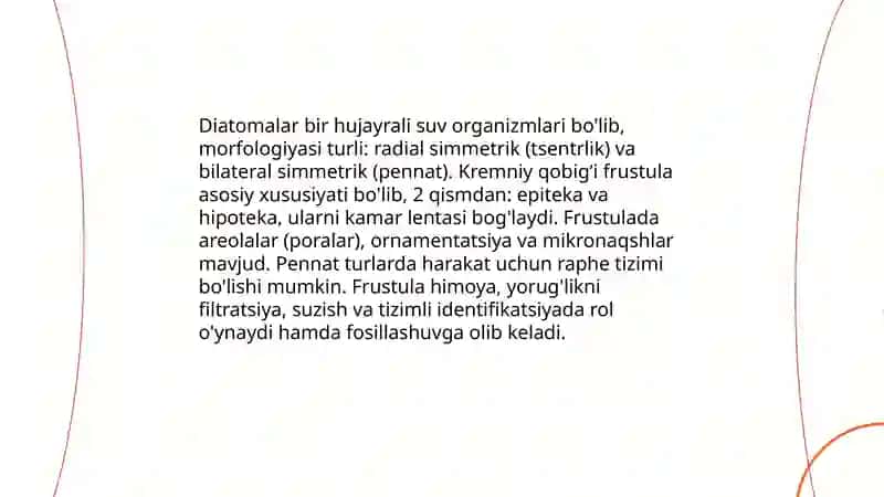 Diatom suvo'tlari vakillari va tallomlarini o'rganish 3