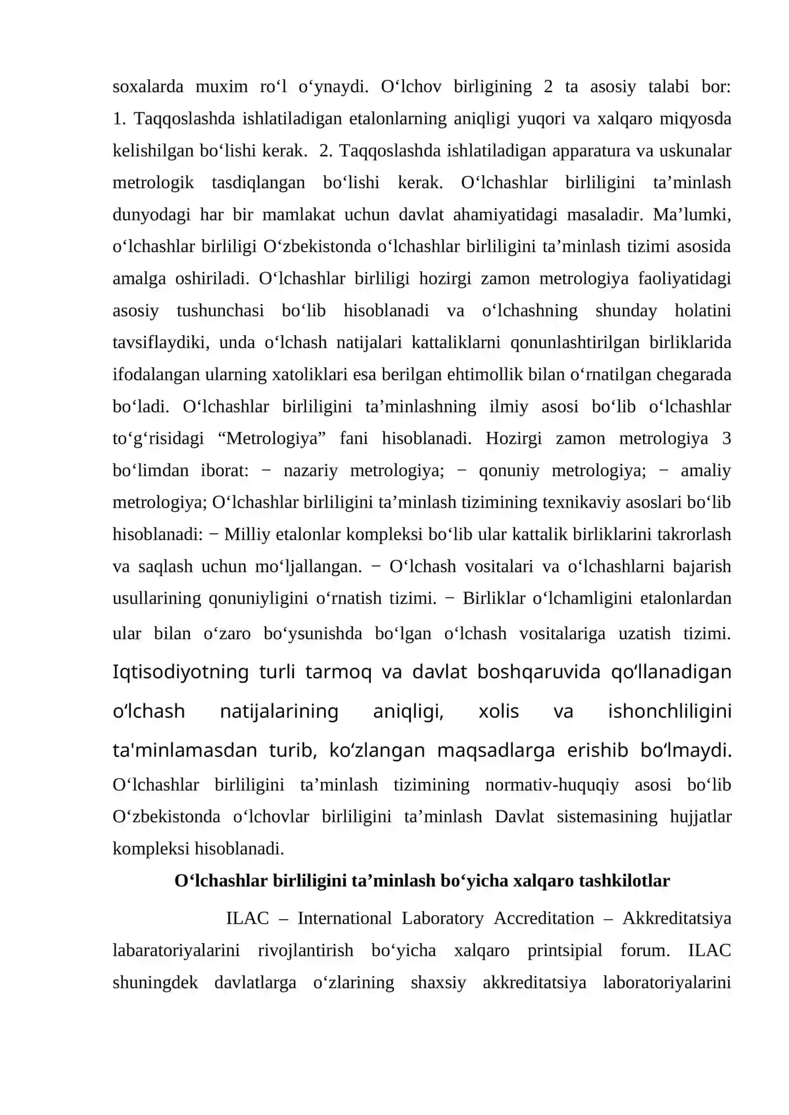 O`lchashlarning yagona birligini ta’minlash tizimi 3