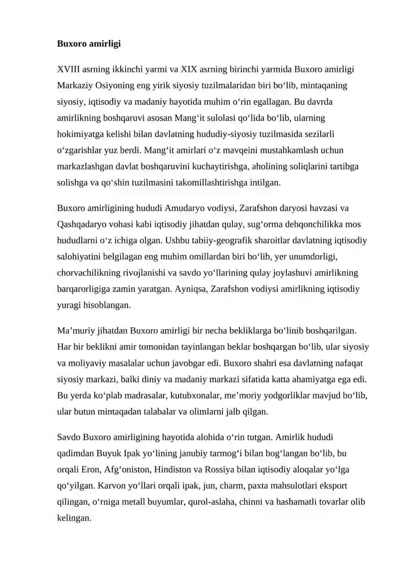 XVIII asrning ikkinchi yarmi-XIX asrning birinchi yarmida Buxoго amirligi, Qo'qon va Xiva xonliklari tarixiy geografiyasi. 3