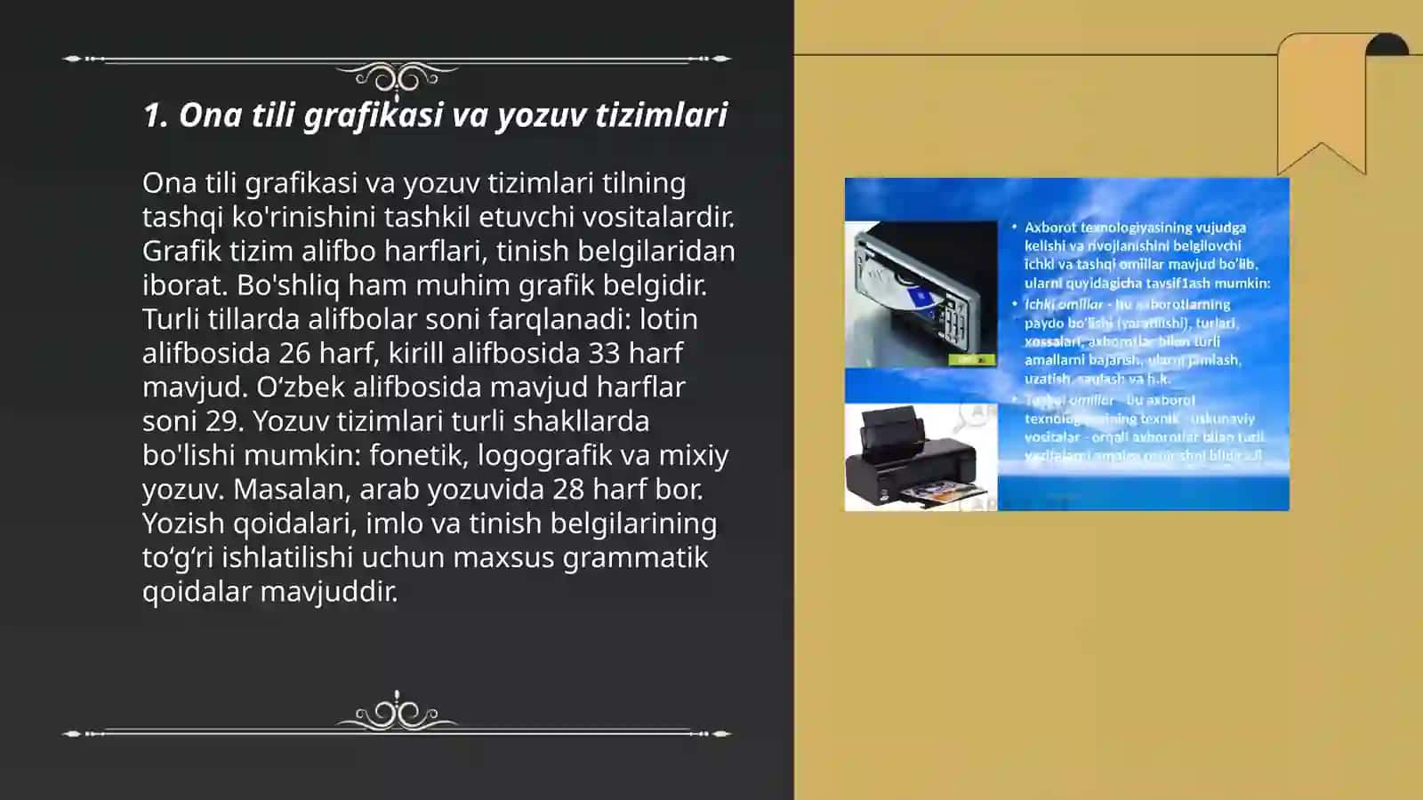 Ona tili grafikasi va yozuv tizimlari 3
