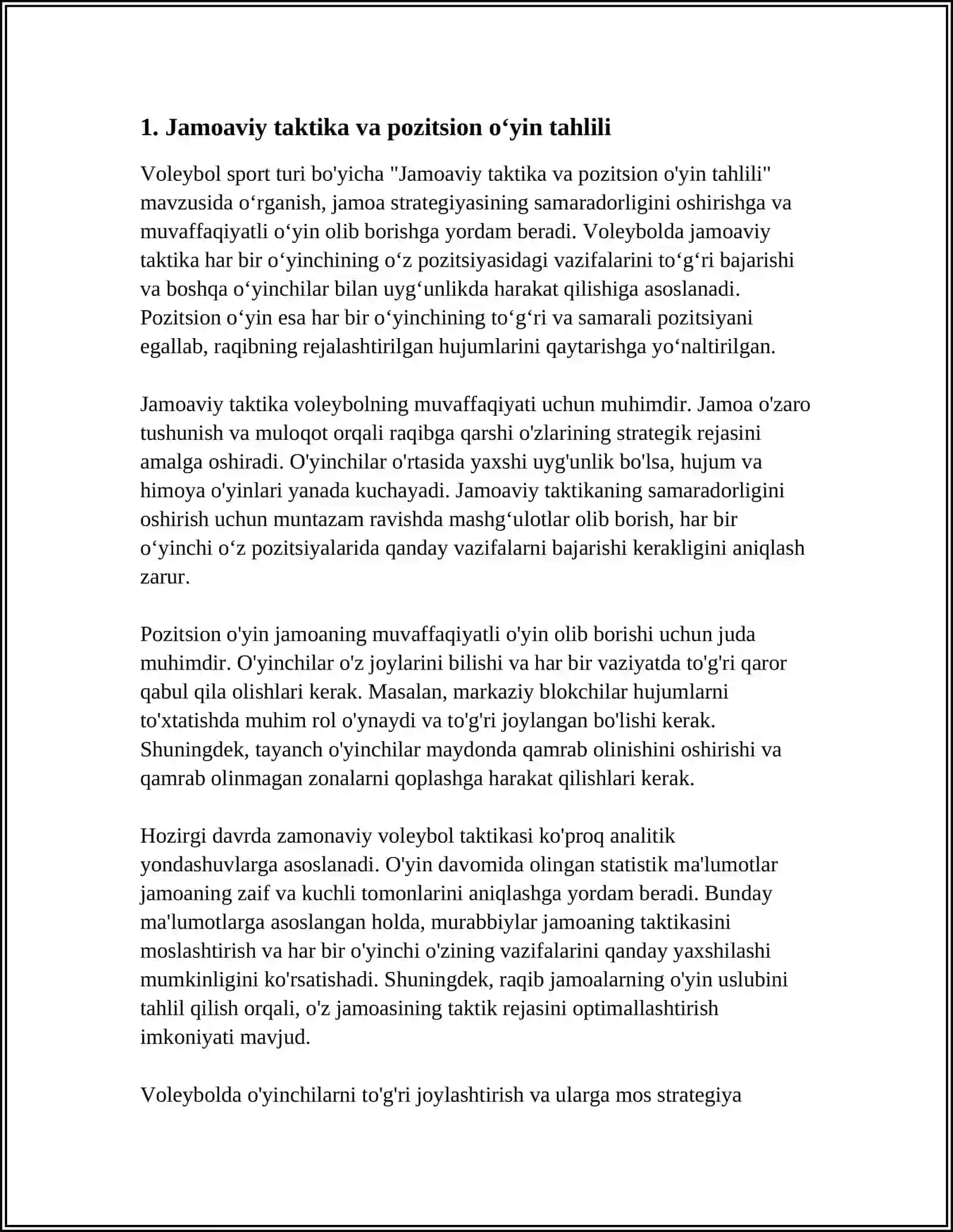 VOLLEYBOL SPORT TURI BOʻYICHA KEYS STUDY 2025-2026-o'quv yili 3