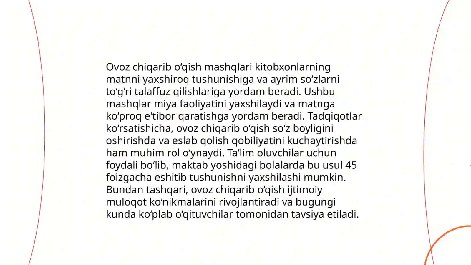 Ovoz chiqarib o‘qish mashqlari 3