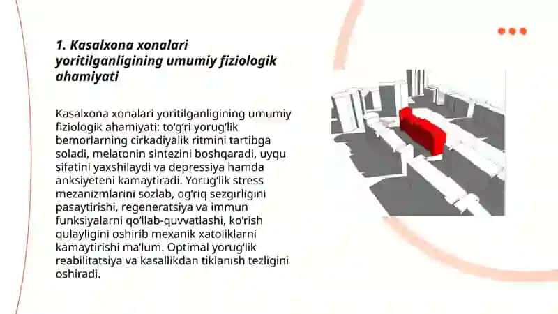 Kasalxona xonalari yoritilganligining ahamiyati 3