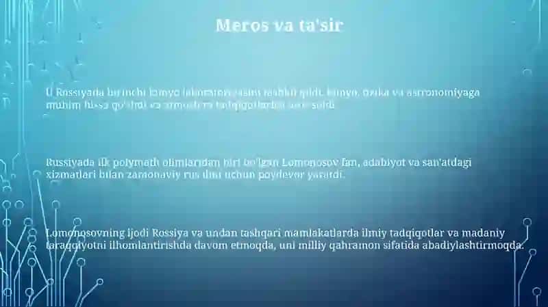 Lomonosov hayoti va ilmiy faoliyati 3
