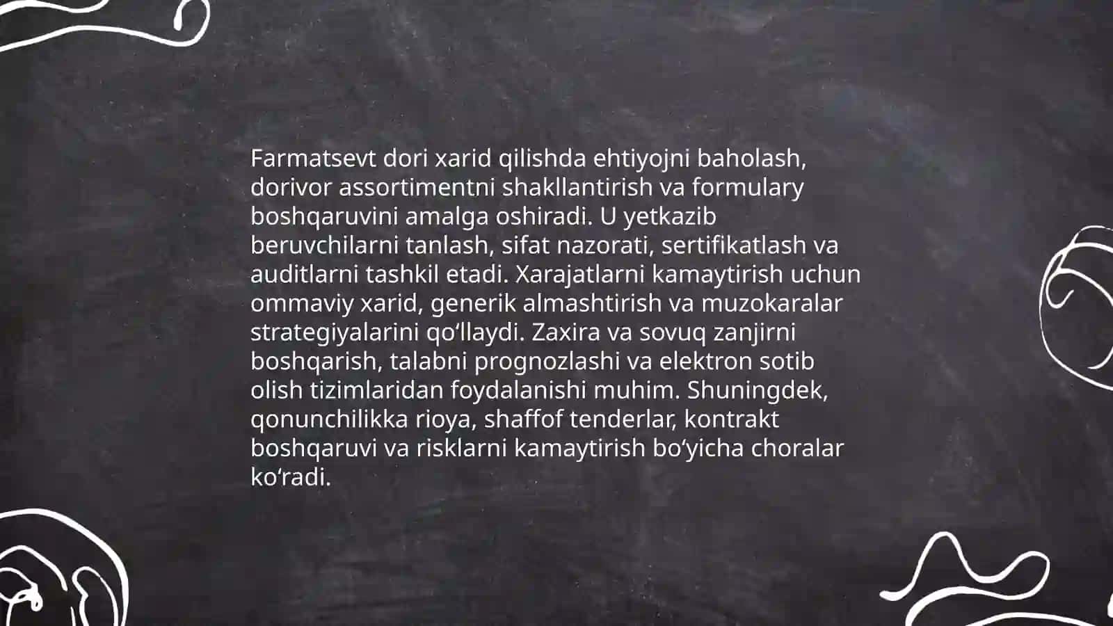 Farmatsevt mutaxassisining dori ta'minoti tizimidagi roli 3