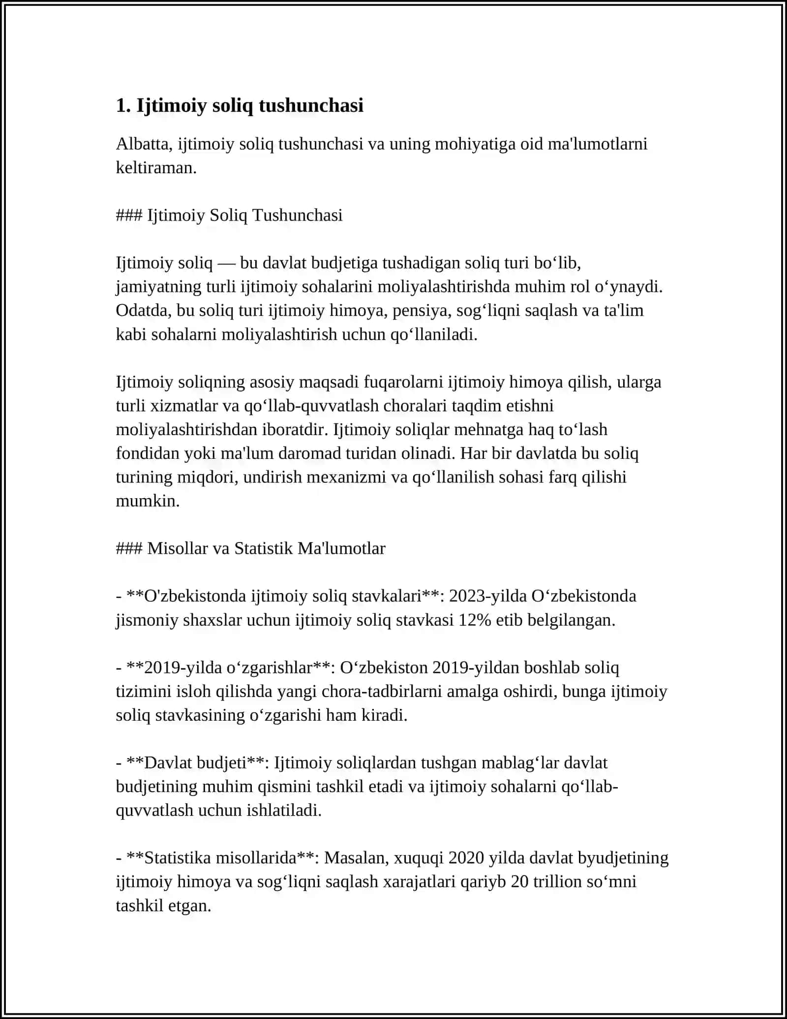 MUSTAQIL ISH Mavzu: IJTIMOIY SOLIQ HISOBI 3
