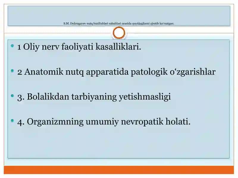 Nutq buzilishi etiologiyasi 3