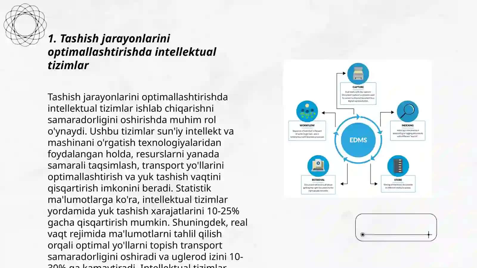 Tashish jarayonini boshqarishning intellektual tizimlari AQSH 3