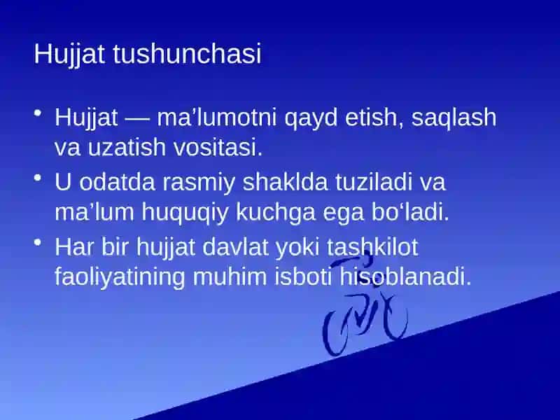 Hujjat va uning shakllantirishdan ko‘zlangan maqsad 3