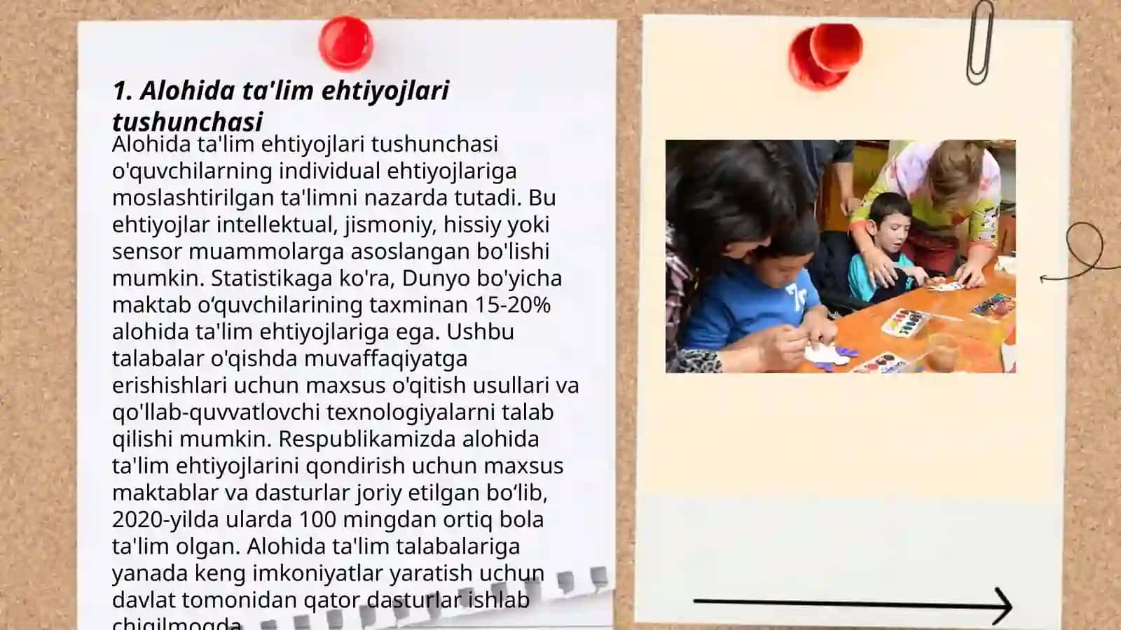 Alohida ta'lim ehtiyojlari bo'lgan bolani samarali inklyuziyasi uchun ichki sharoitlar 3