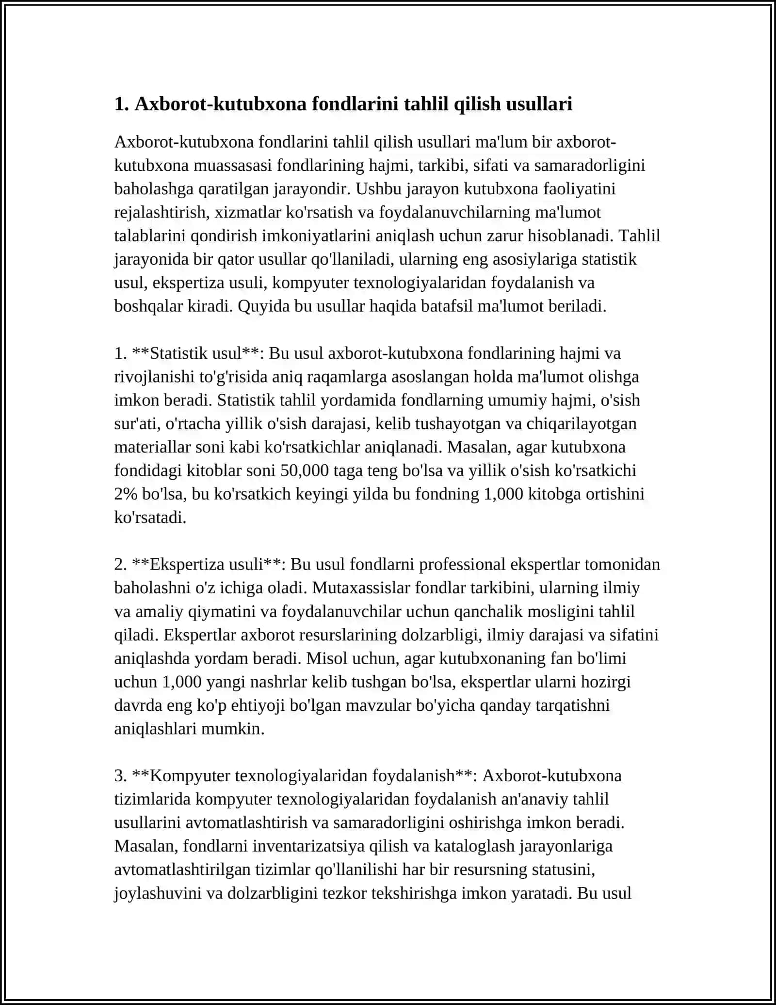 AXBOROT -KUTUBXONA FONDLARINI TÔLDIRISH VA YANGILASH USULLARI 3
