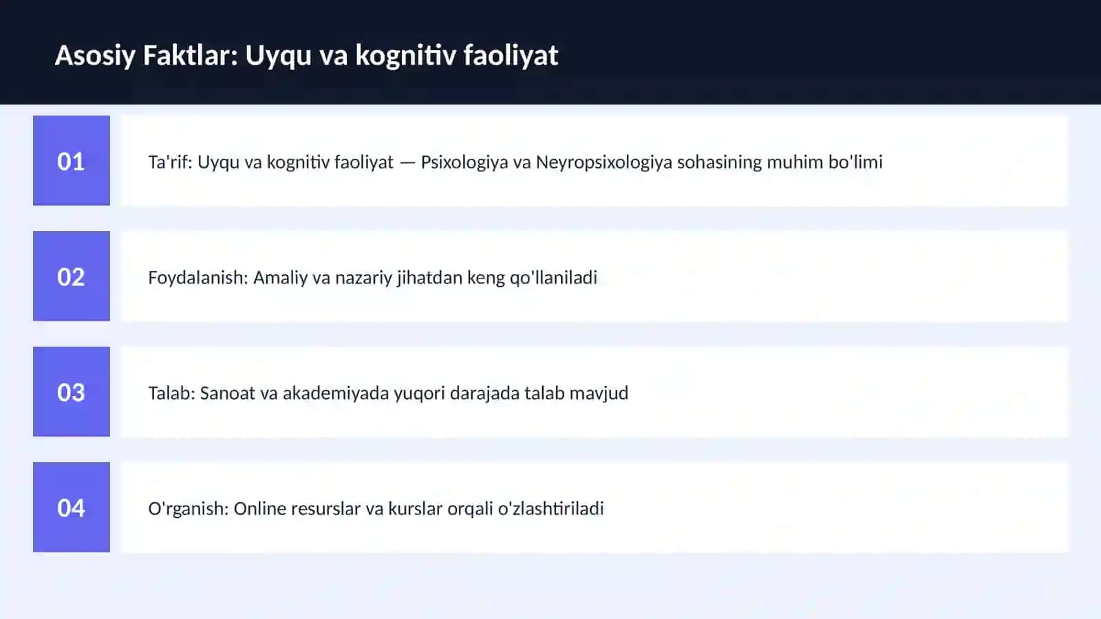 Uyqu va kognitiv faoliyat 3