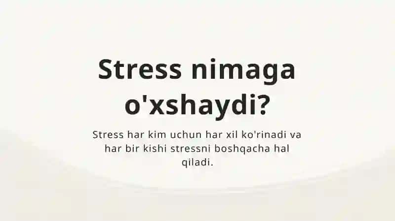 Stressni boshqarish 3