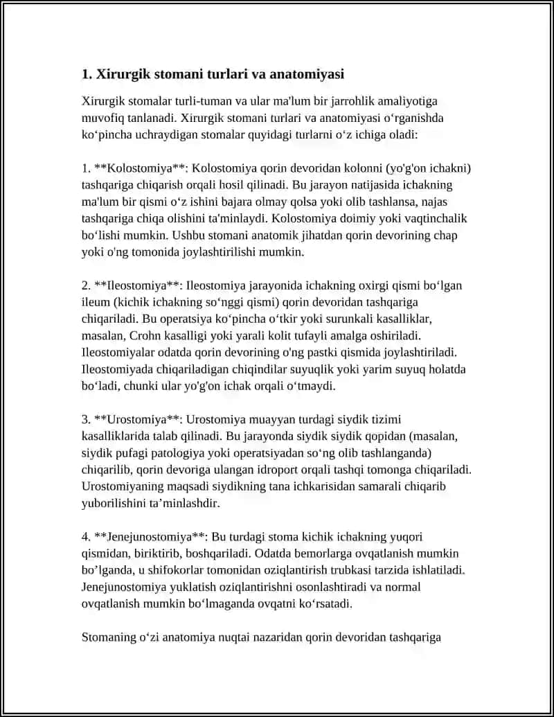 XIRURGIK STOMANI PARVARISH QILISH 3
