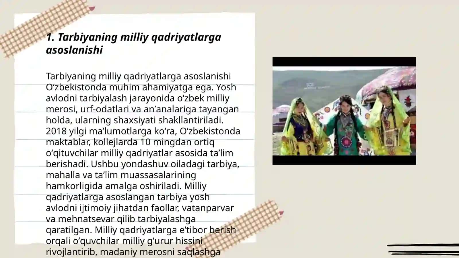 Tarbiyaning milliy va umuminsoniy qadriyatlar qamrovida boʻlishi 3