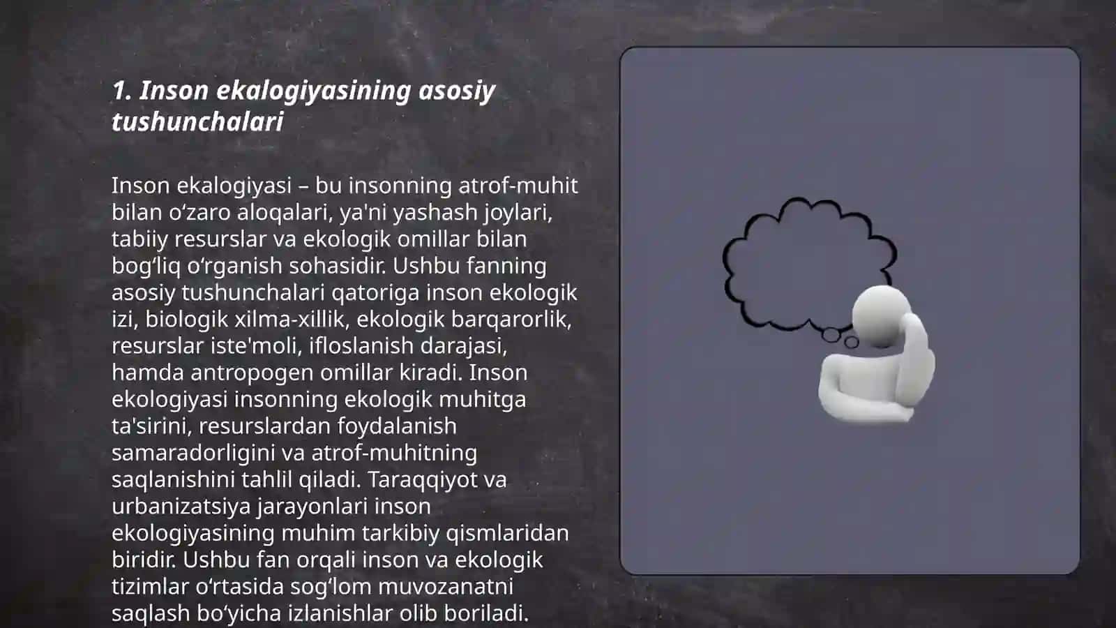 Inson ekalogiyasi va ekologik zoriqqan mintaqalar 3
